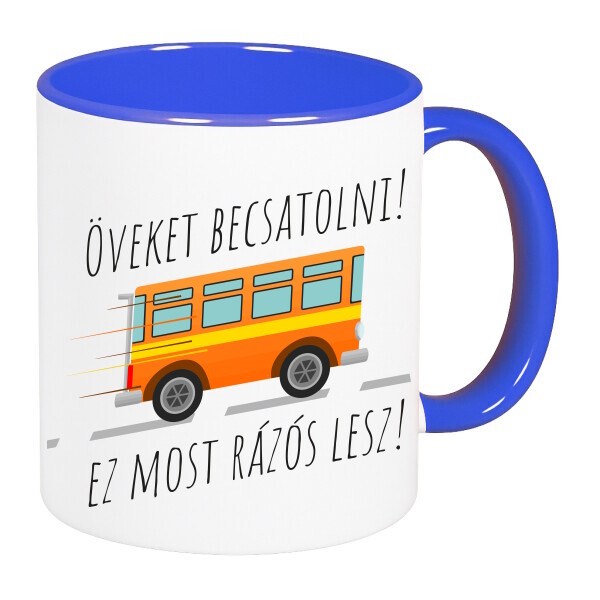 Színes fülű és belsejű bögre