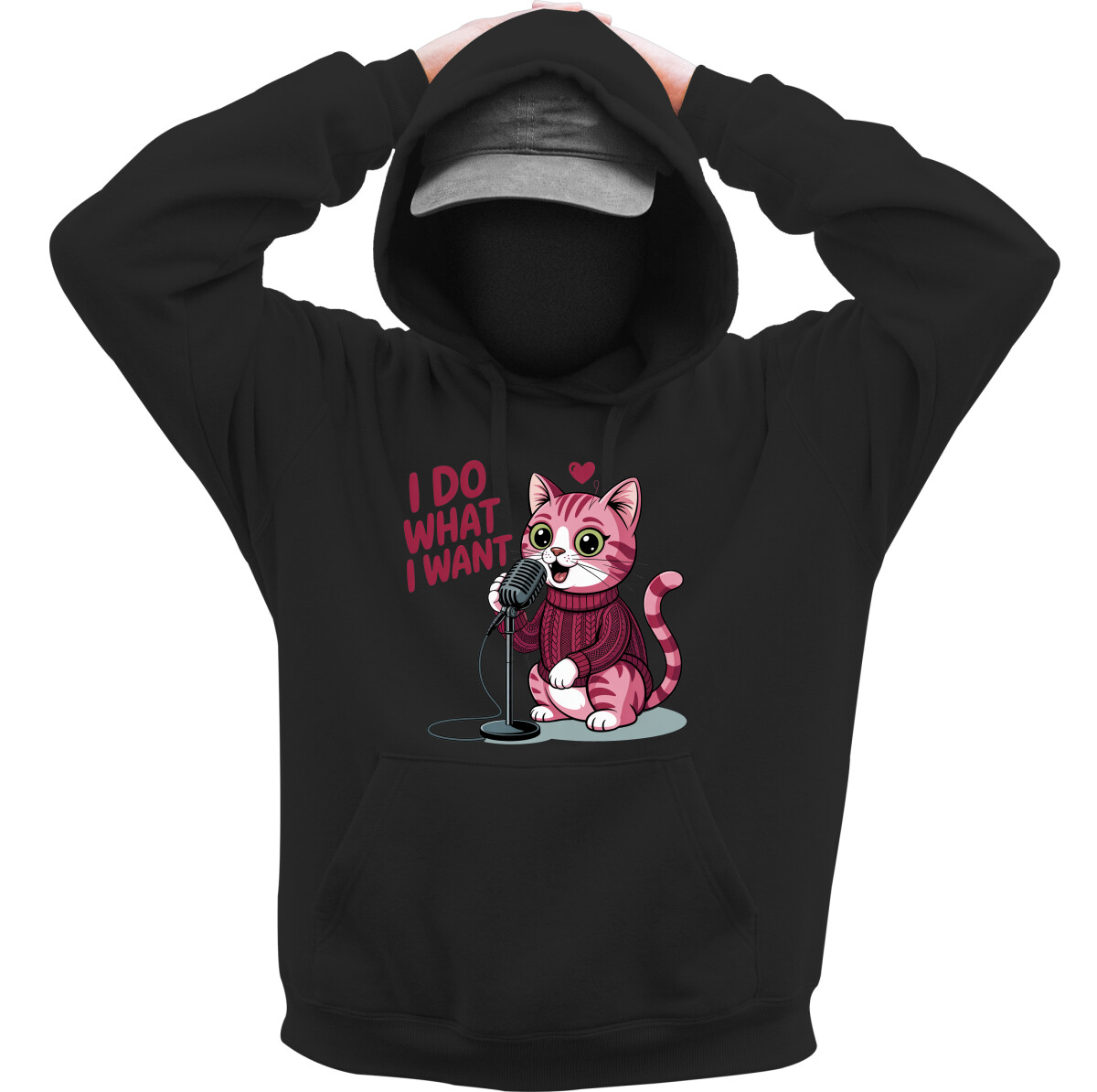 Kapucnis belebújós pulóver