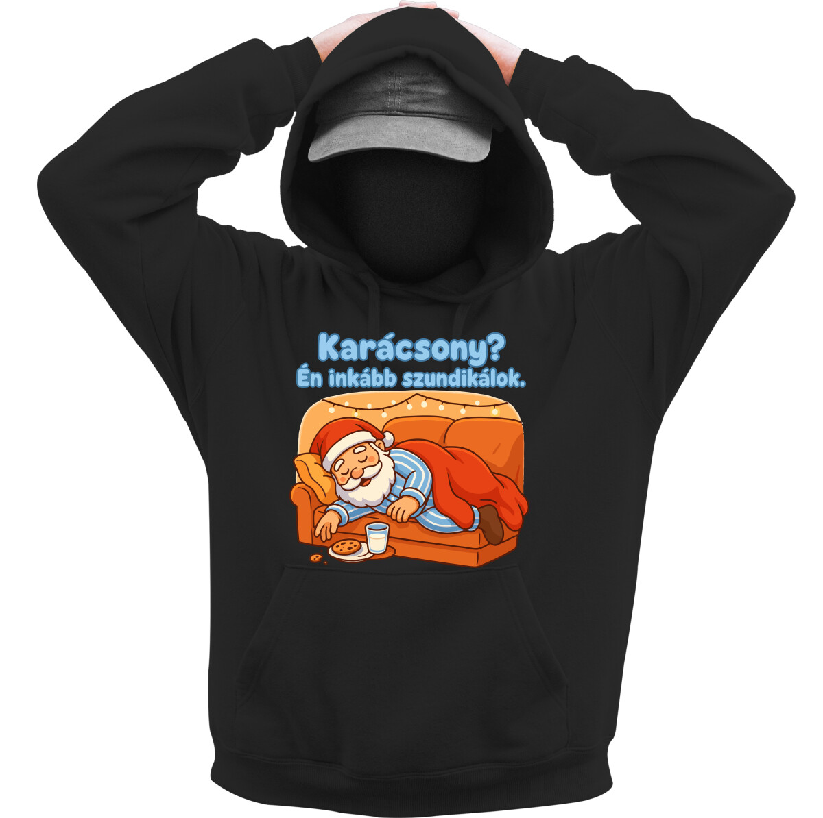 Kapucnis belebújós pulóver