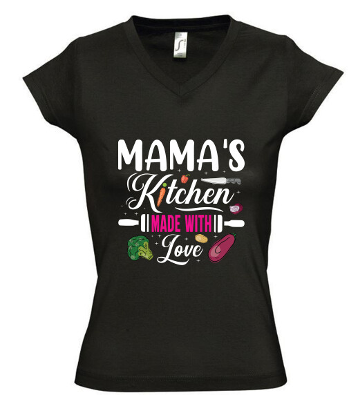 Női V nyakú póló