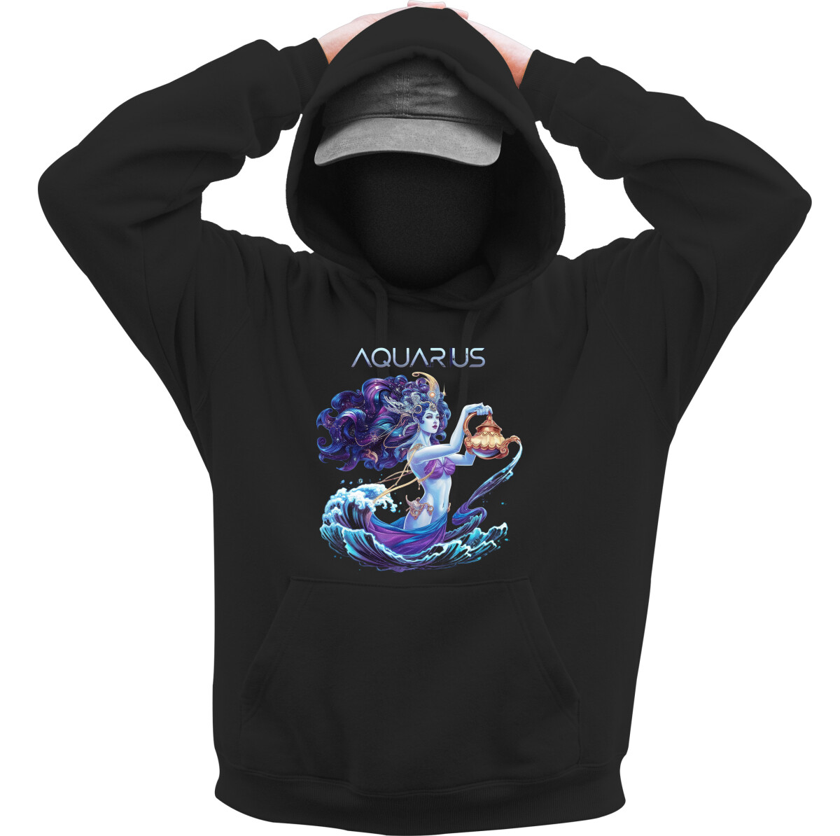 Kapucnis belebújós pulóver