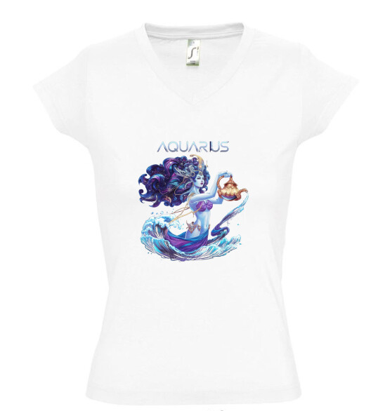 Női V nyakú póló