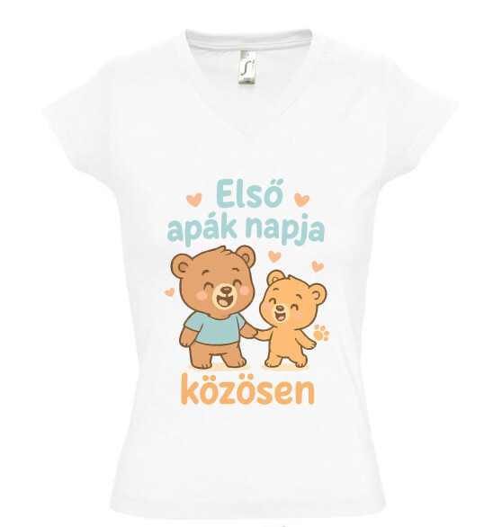 Női V nyakú póló