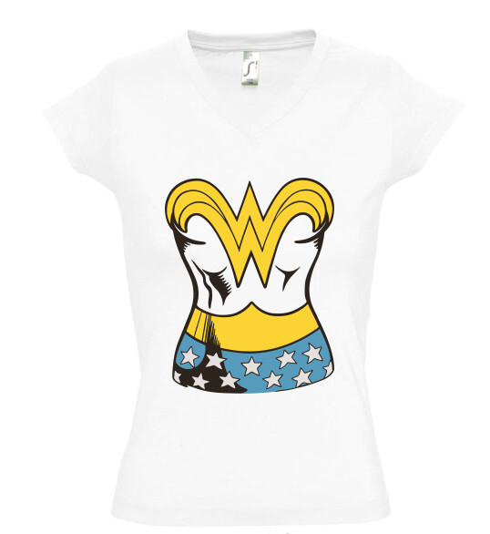 Női V nyakú póló