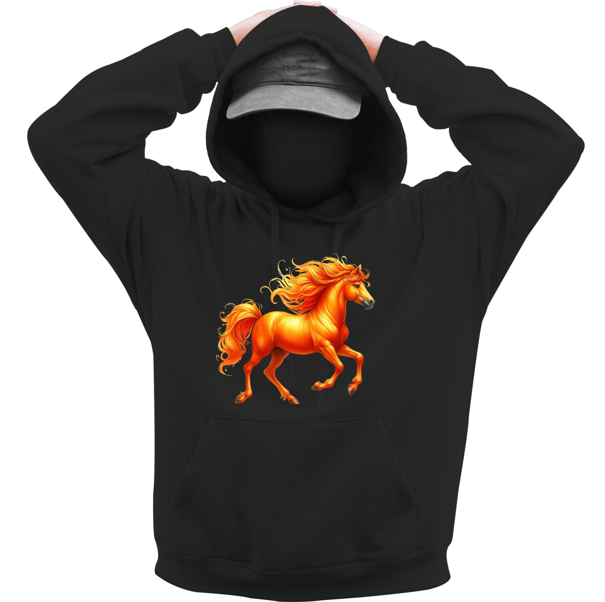 Kapucnis belebújós pulóver