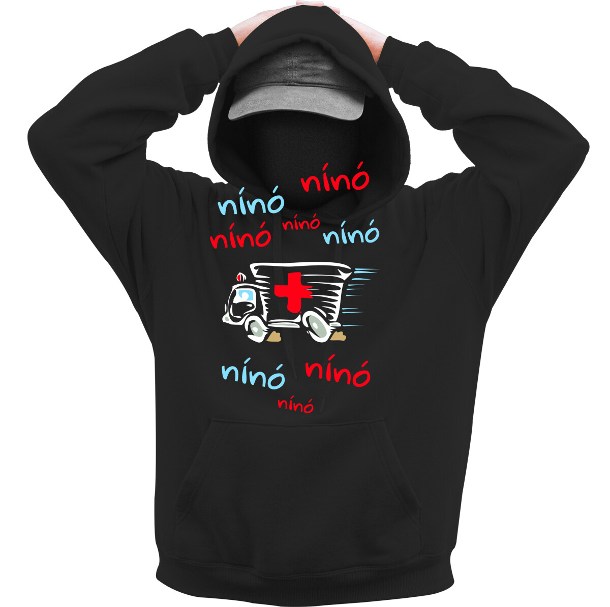 Kapucnis belebújós pulóver