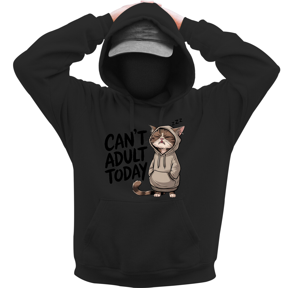 Kapucnis belebújós pulóver