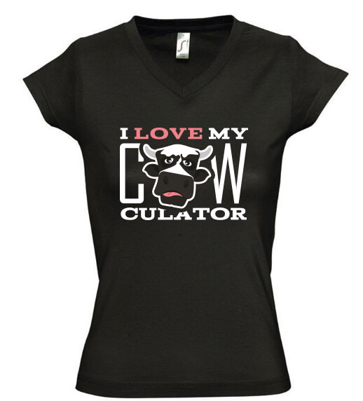 Női V nyakú póló