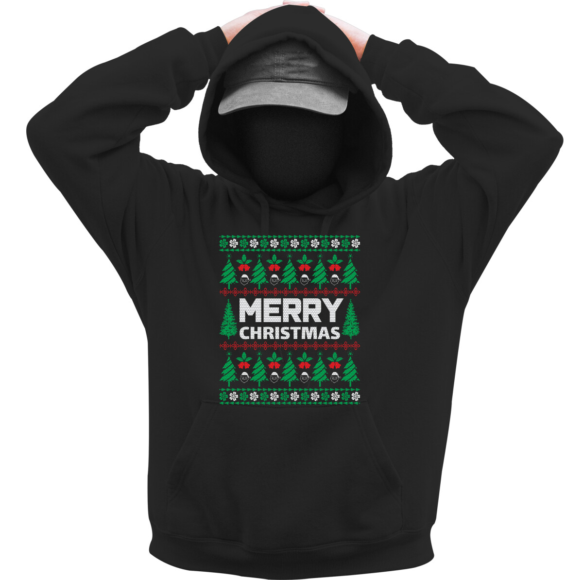 Kapucnis belebújós pulóver