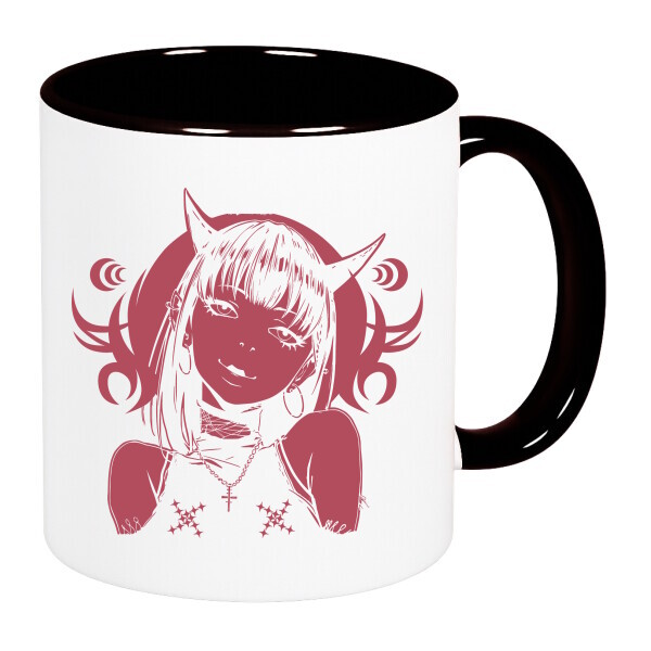 Színes fülű és belsejű bögre