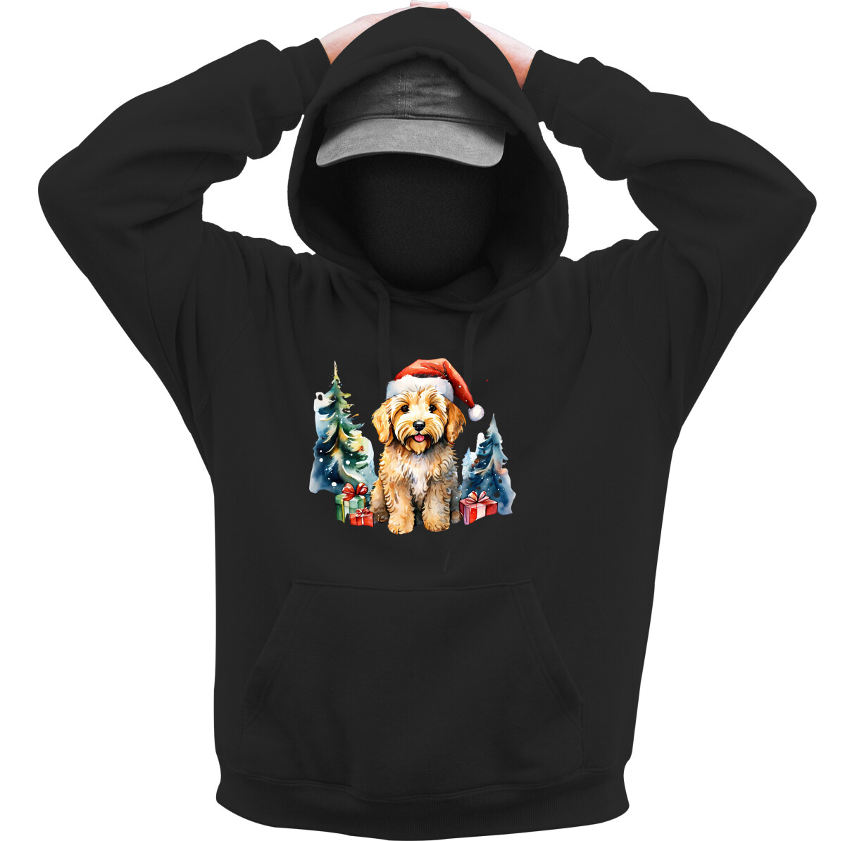 Kapucnis belebújós pulóver