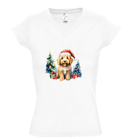 Női V nyakú póló