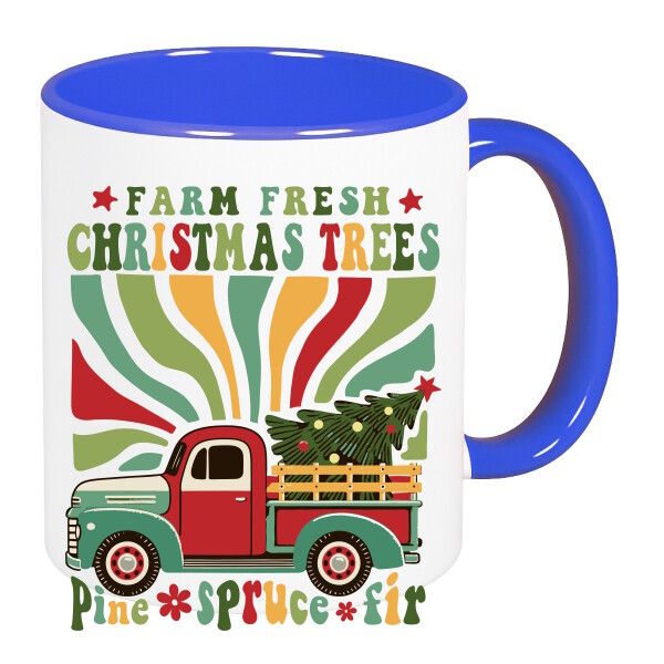 Színes fülű és belsejű bögre