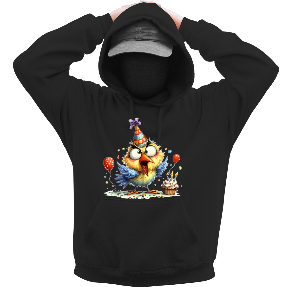 Kapucnis belebújós pulóver