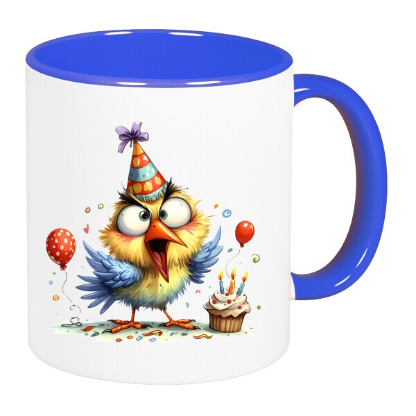 Színes fülű és belsejű bögre