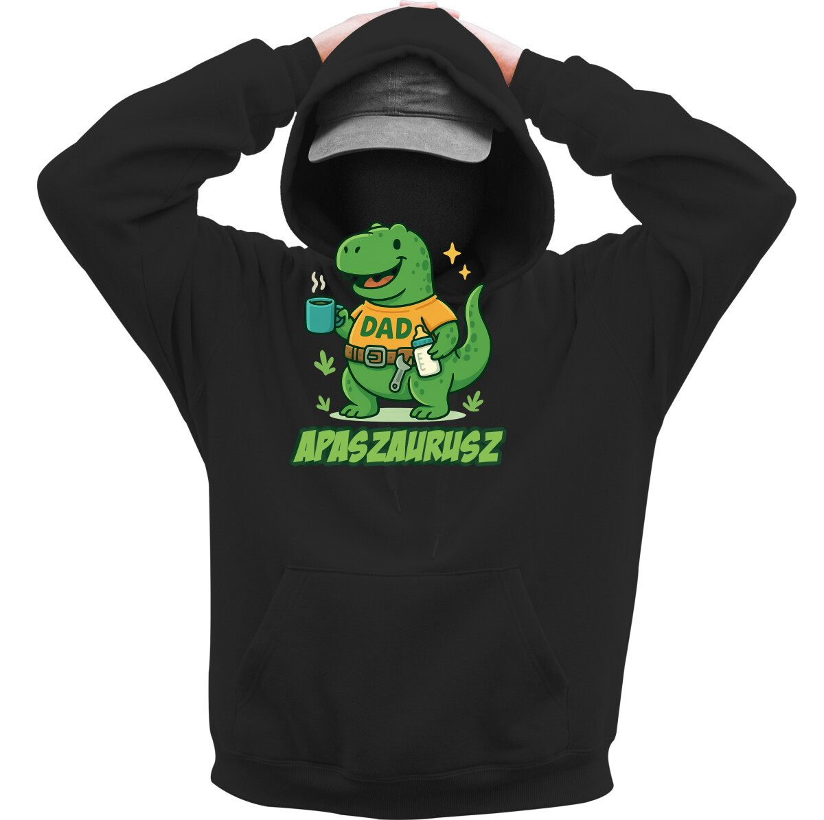 Kapucnis belebújós pulóver