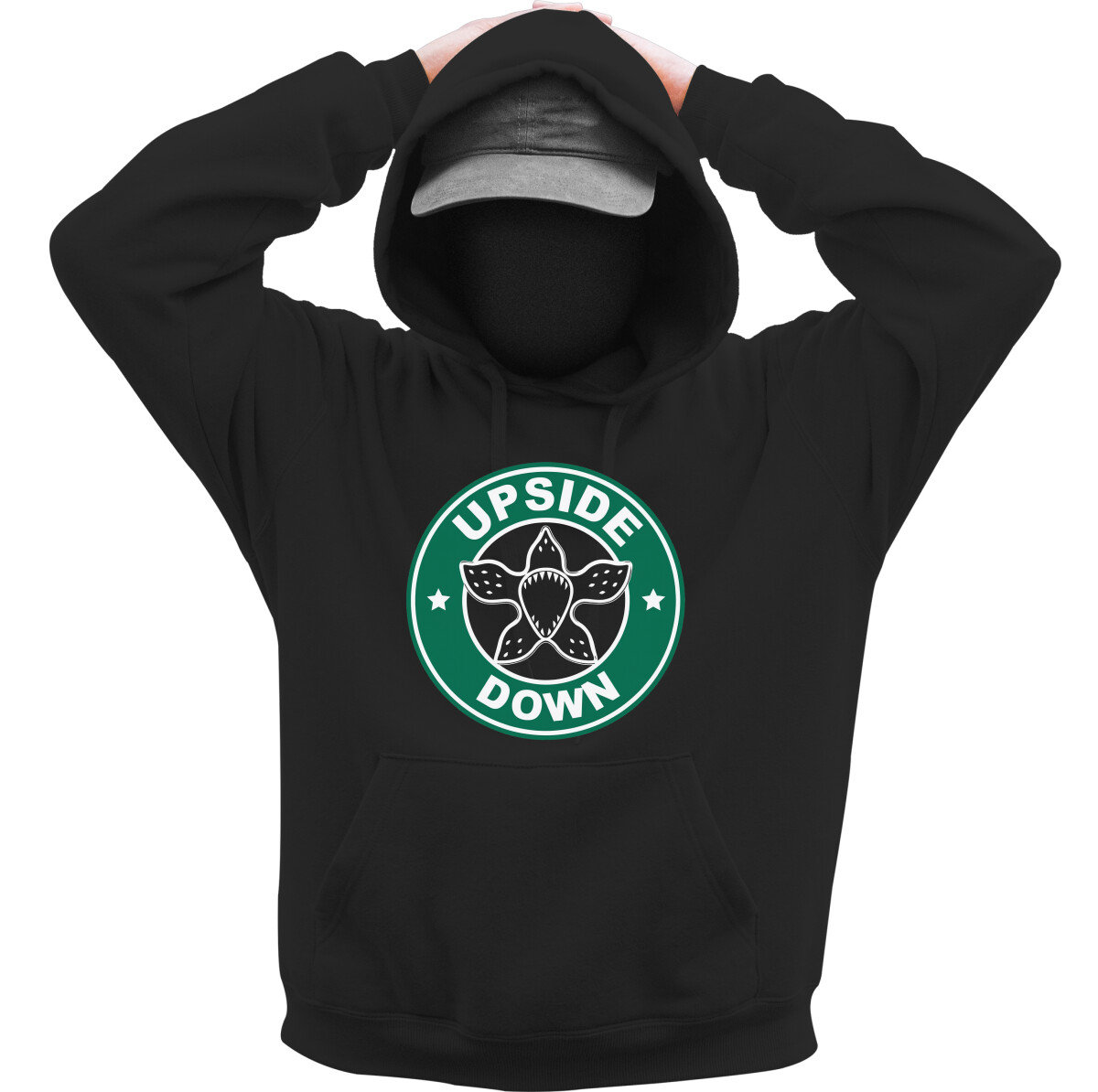 Kapucnis belebújós pulóver