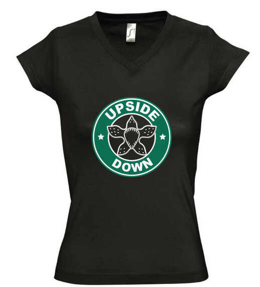 Női V nyakú póló