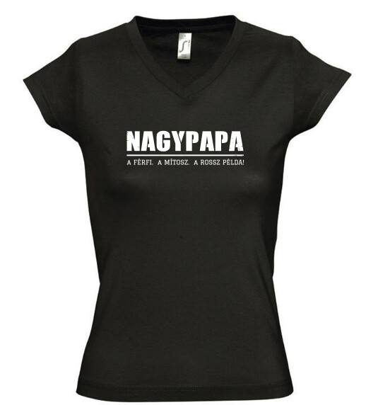 Női V nyakú póló