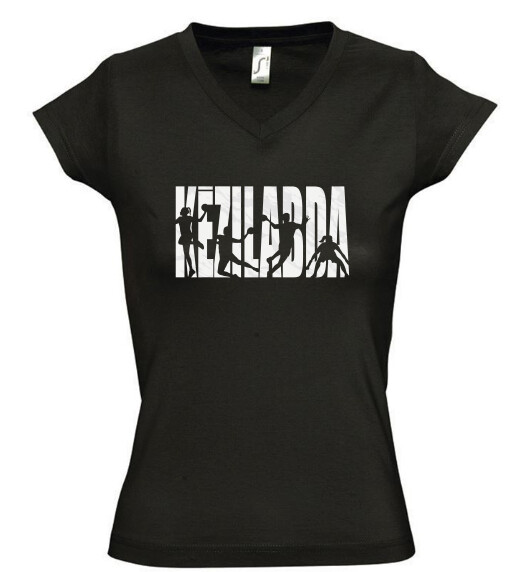 Női V nyakú póló