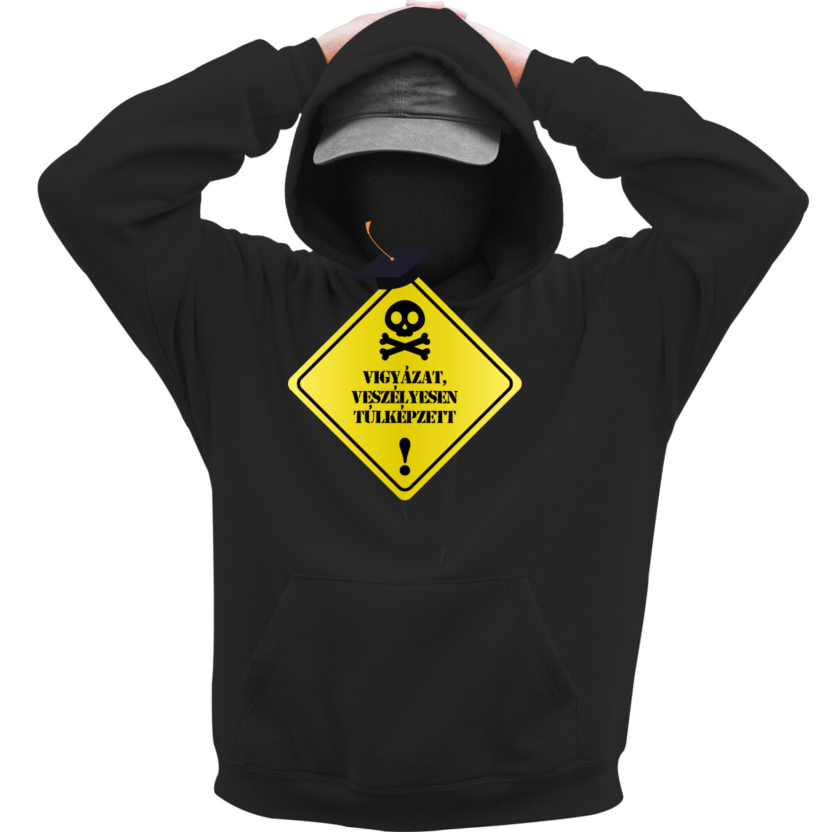 Kapucnis belebújós pulóver