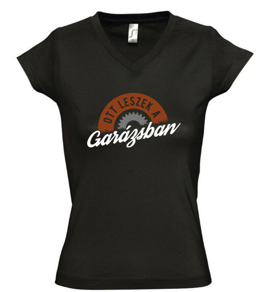 Női V nyakú póló