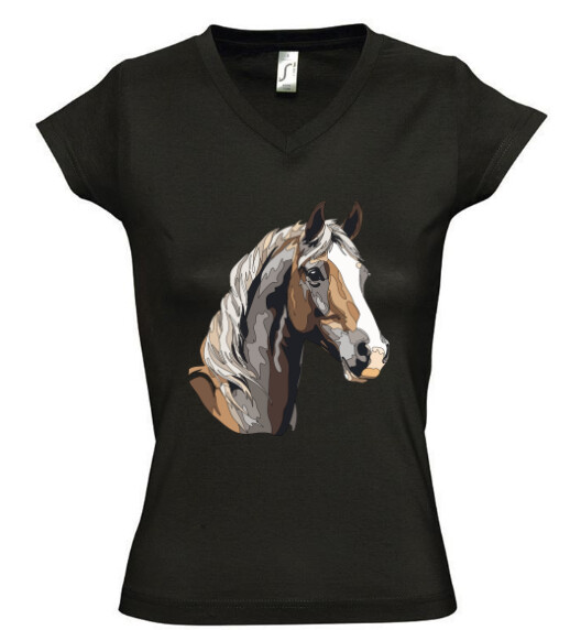 Női V nyakú póló