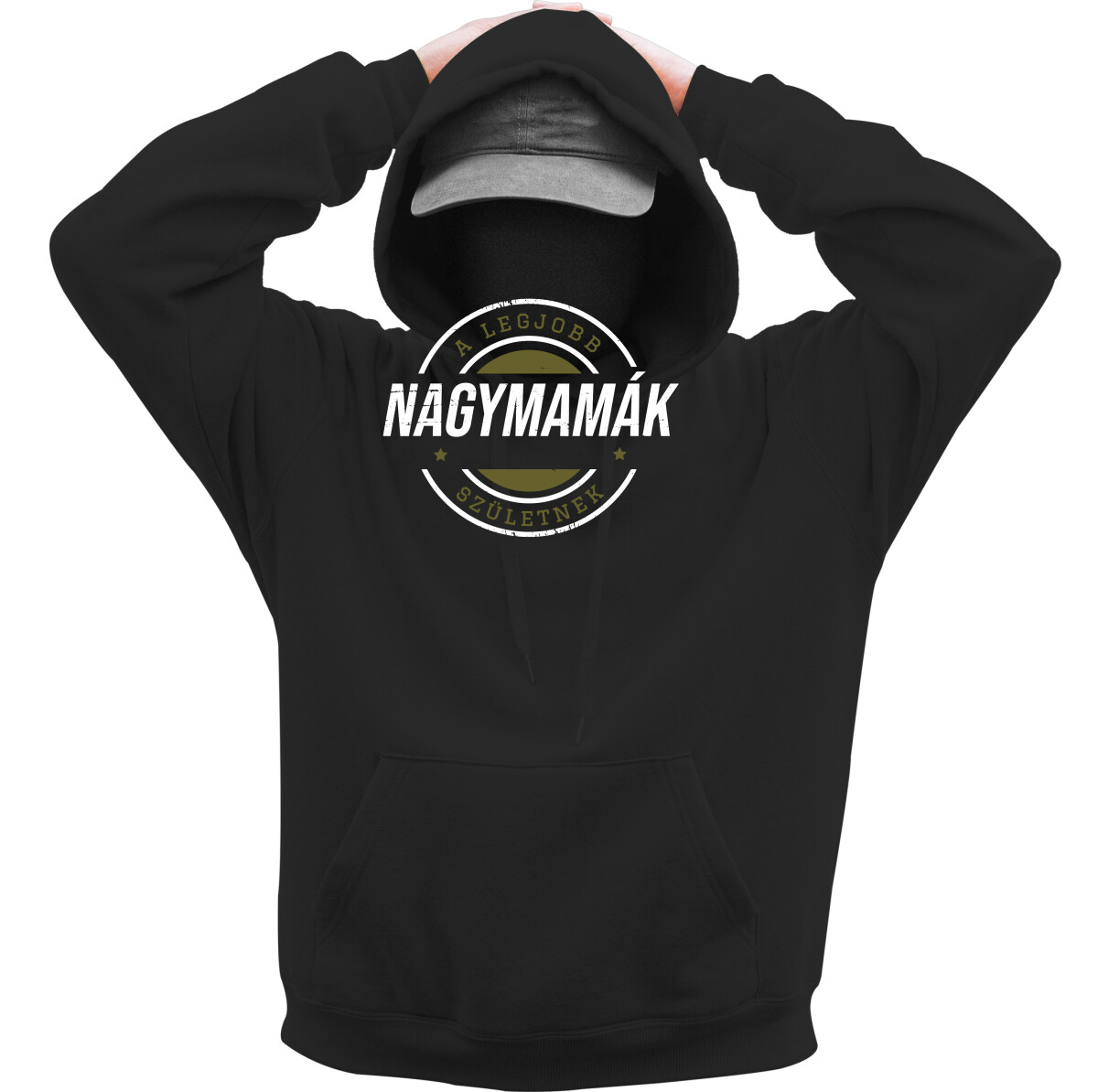 Kapucnis belebújós pulóver