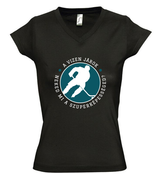 Női V nyakú póló