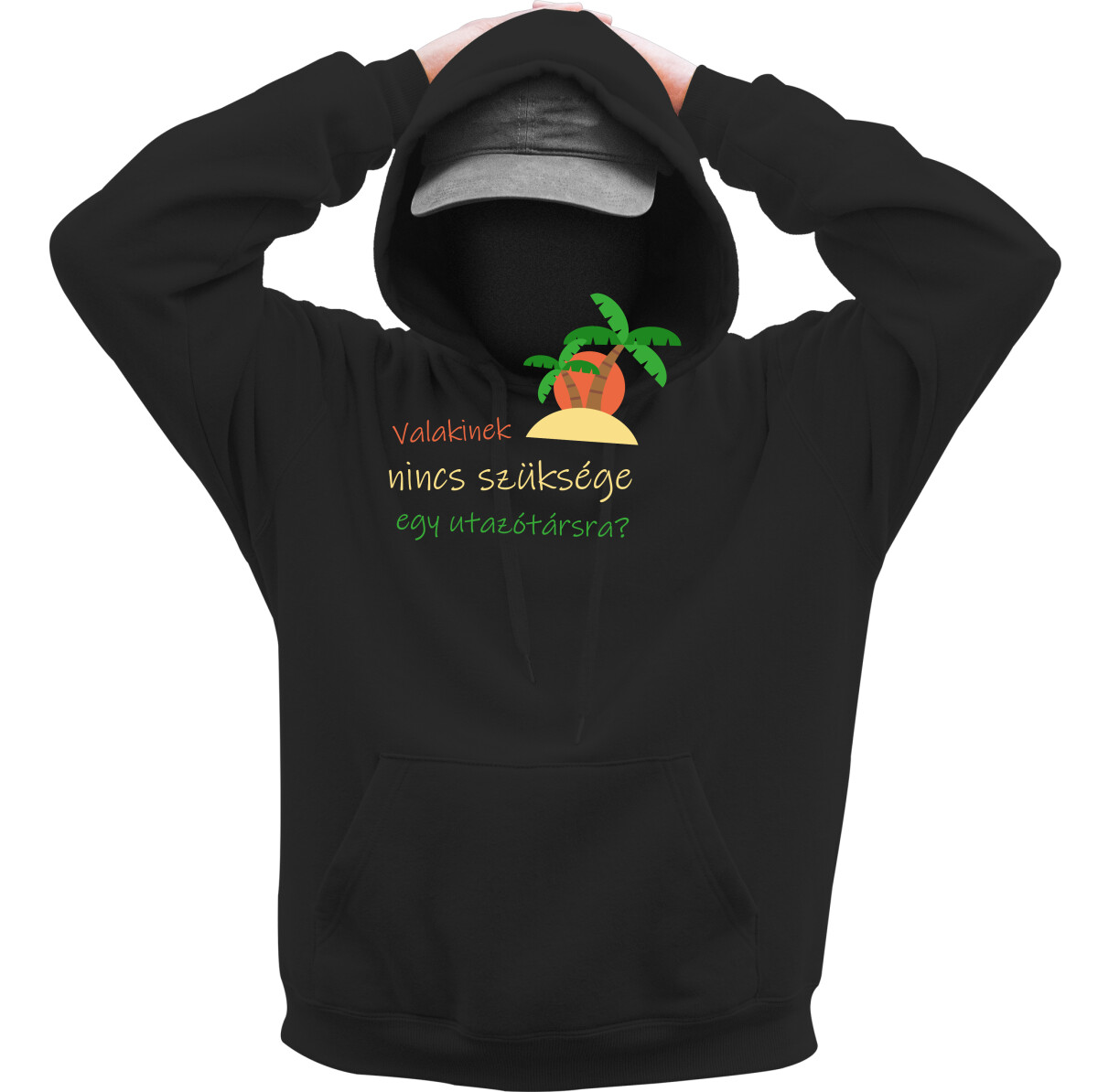 Kapucnis belebújós pulóver