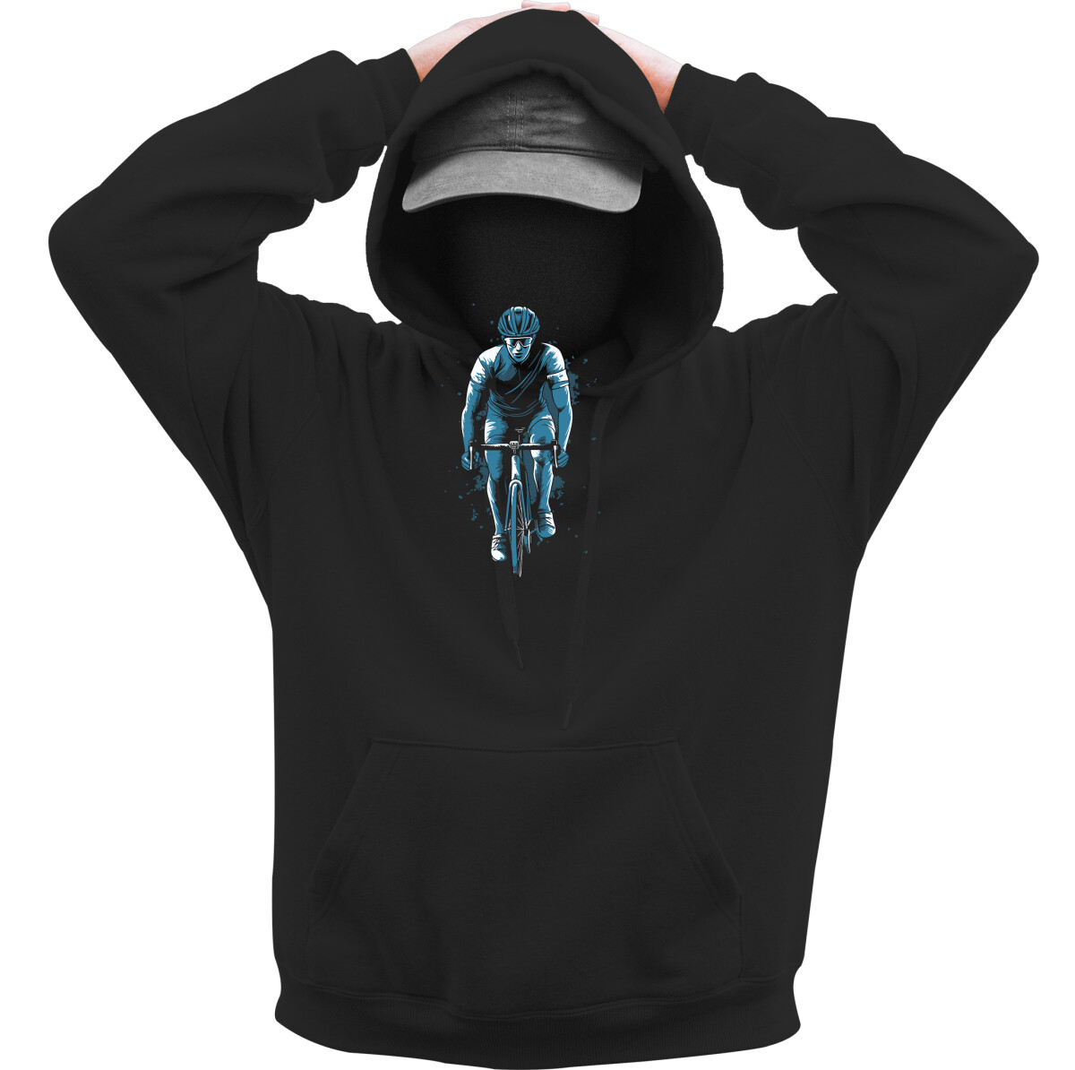 Kapucnis belebújós pulóver