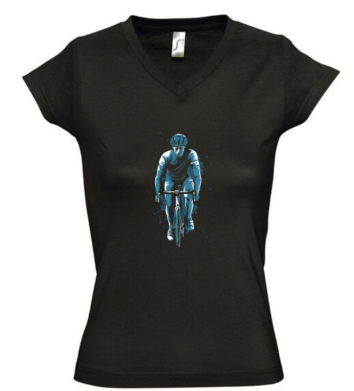 Női V nyakú póló