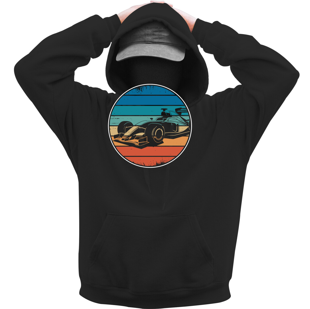 Kapucnis belebújós pulóver