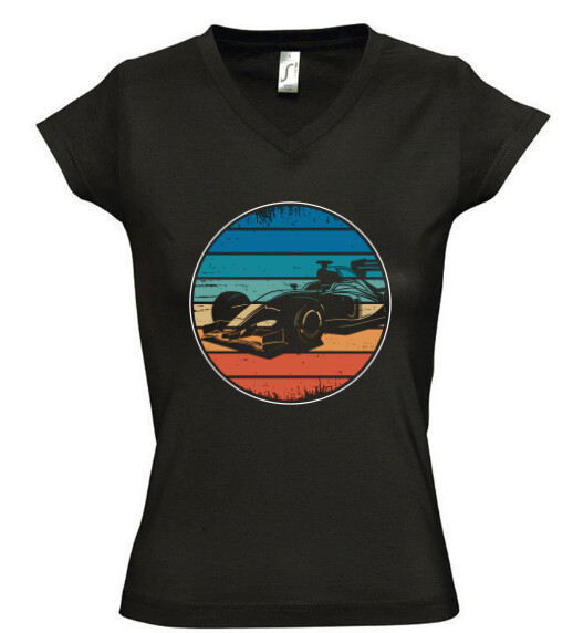 Női V nyakú póló