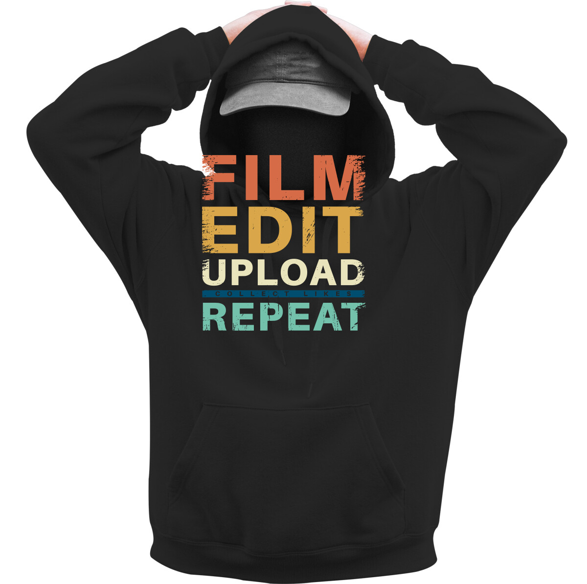 Kapucnis belebújós pulóver