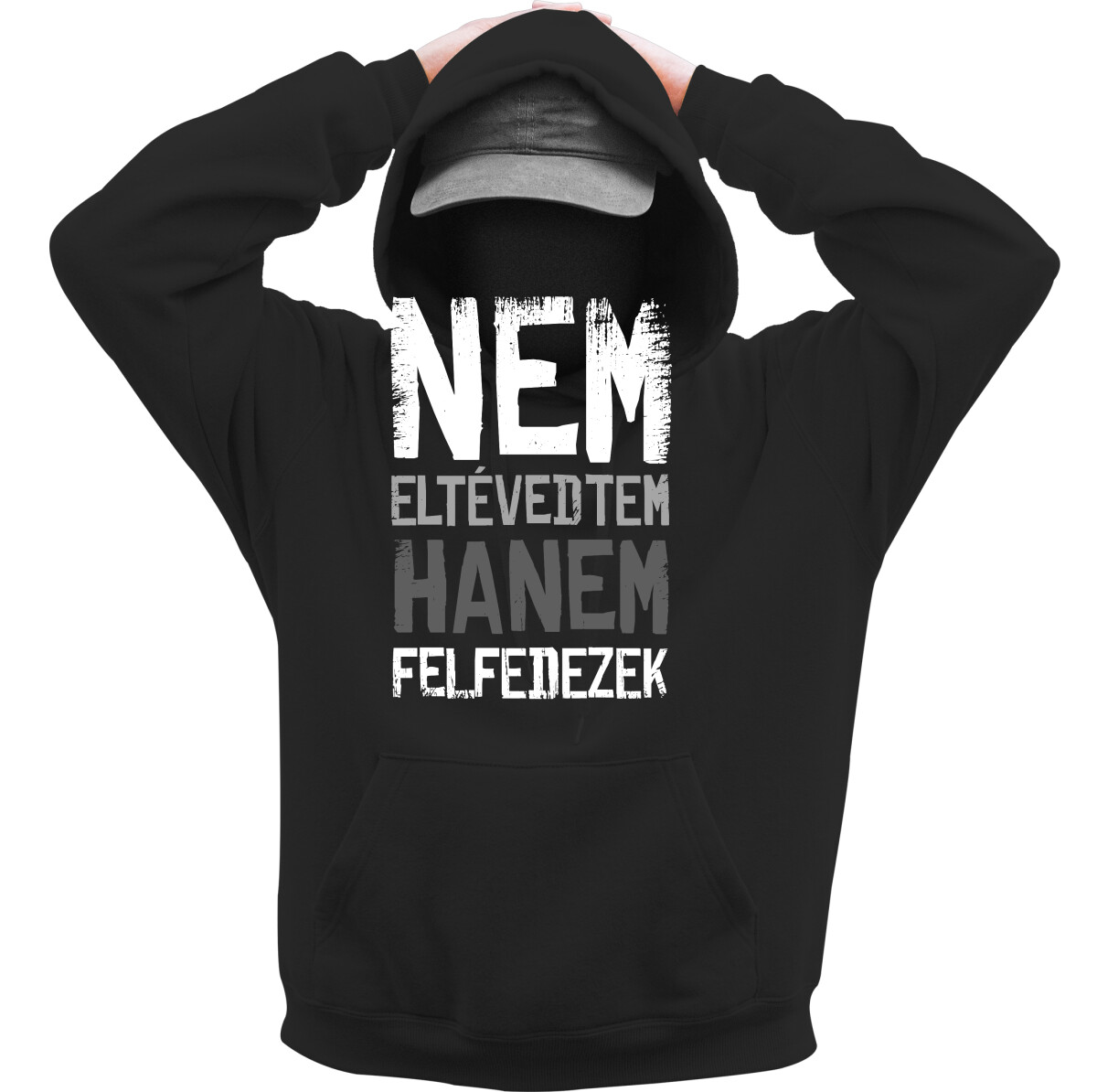 Kapucnis belebújós pulóver