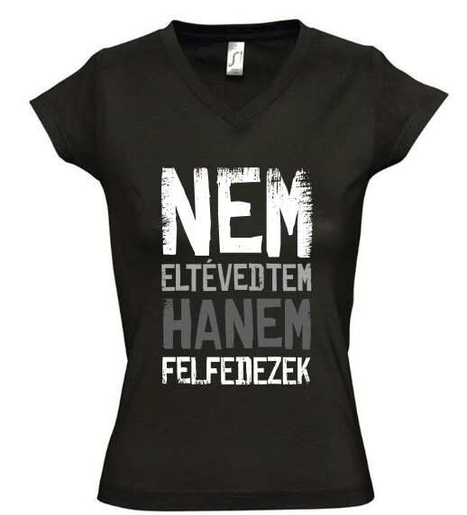 Női V nyakú póló