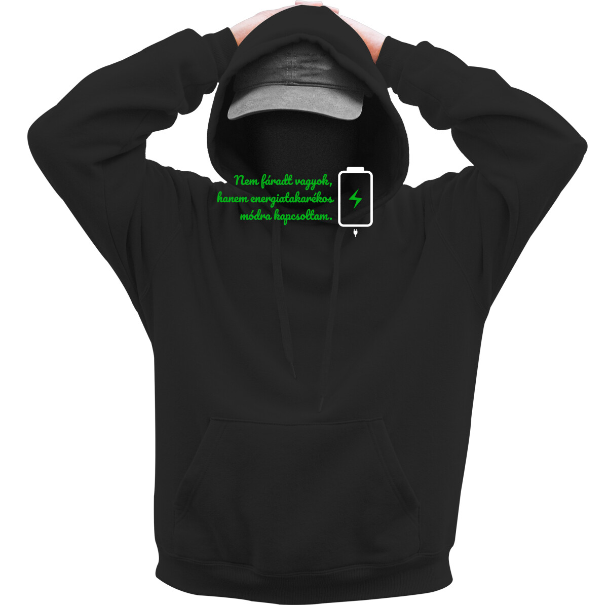 Kapucnis belebújós pulóver