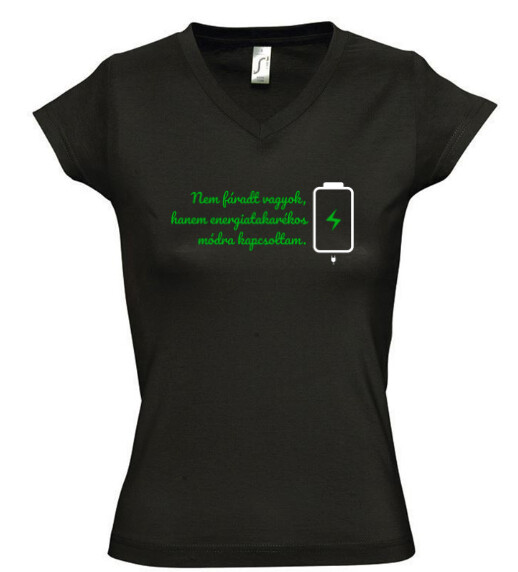 Női V nyakú póló