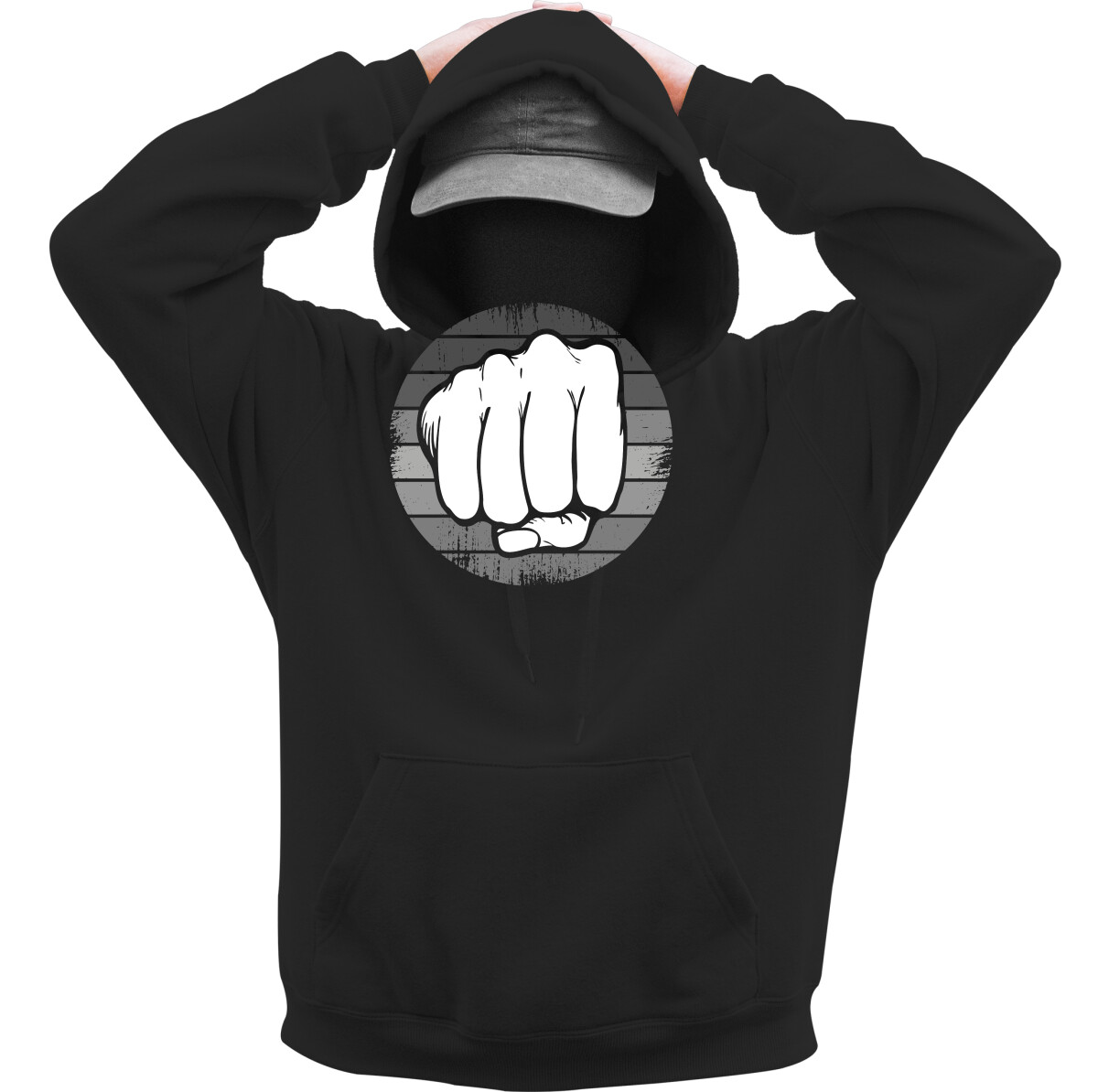 Kapucnis belebújós pulóver