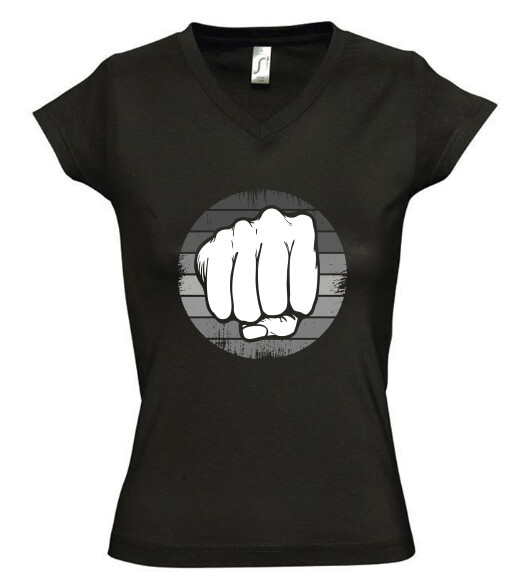 Női V nyakú póló