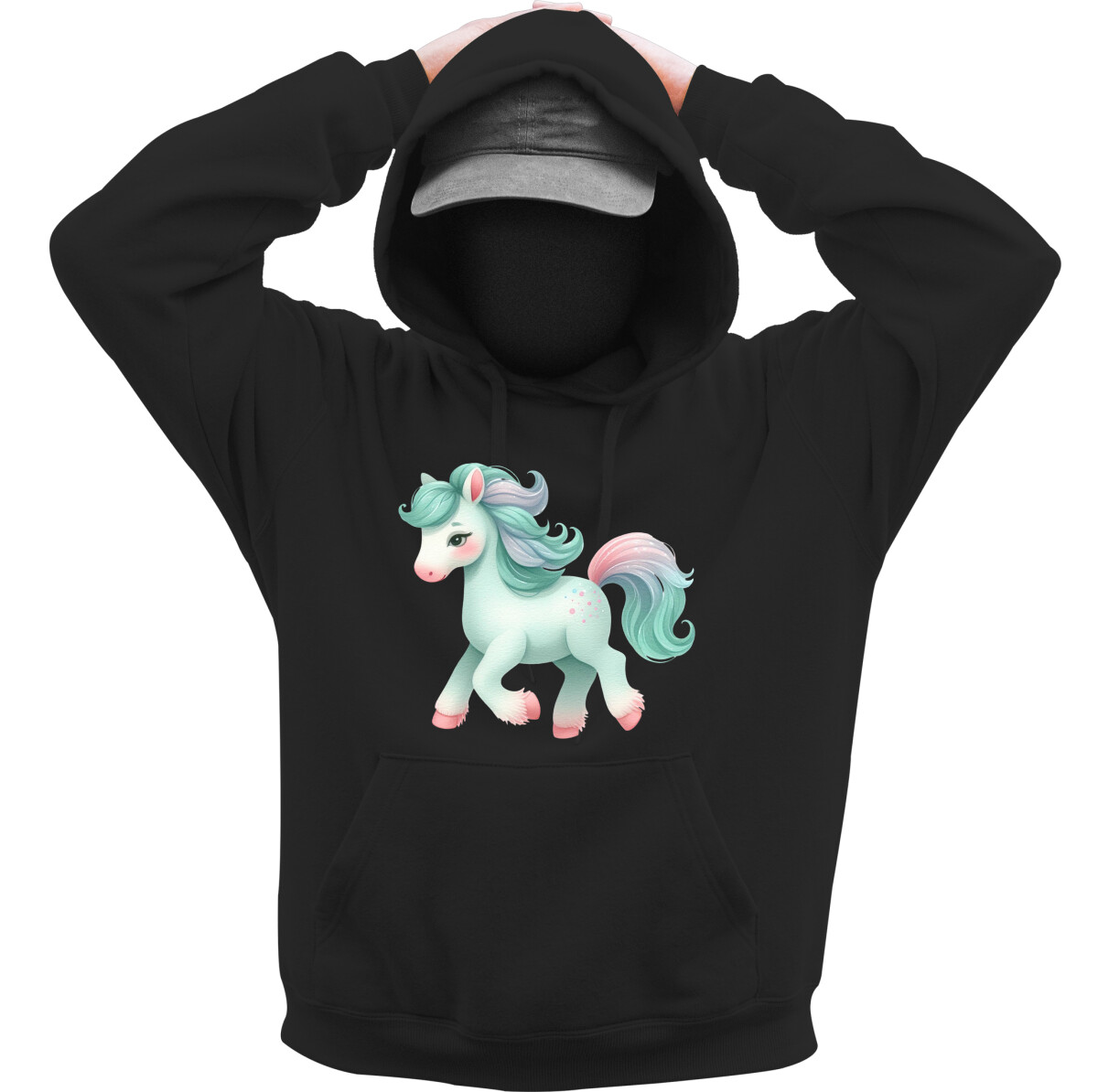 Kapucnis belebújós pulóver