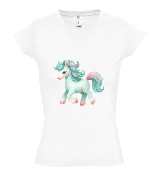 Női V nyakú póló