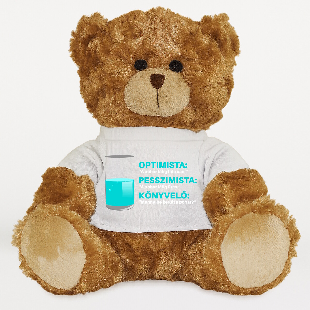 Plüssmaci egyedi pólóval