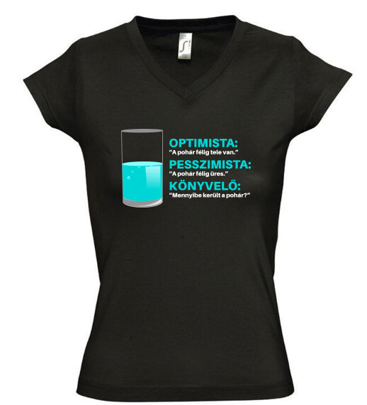 Női V nyakú póló