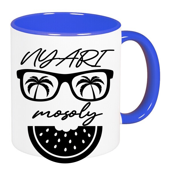 Színes fülű és belsejű bögre