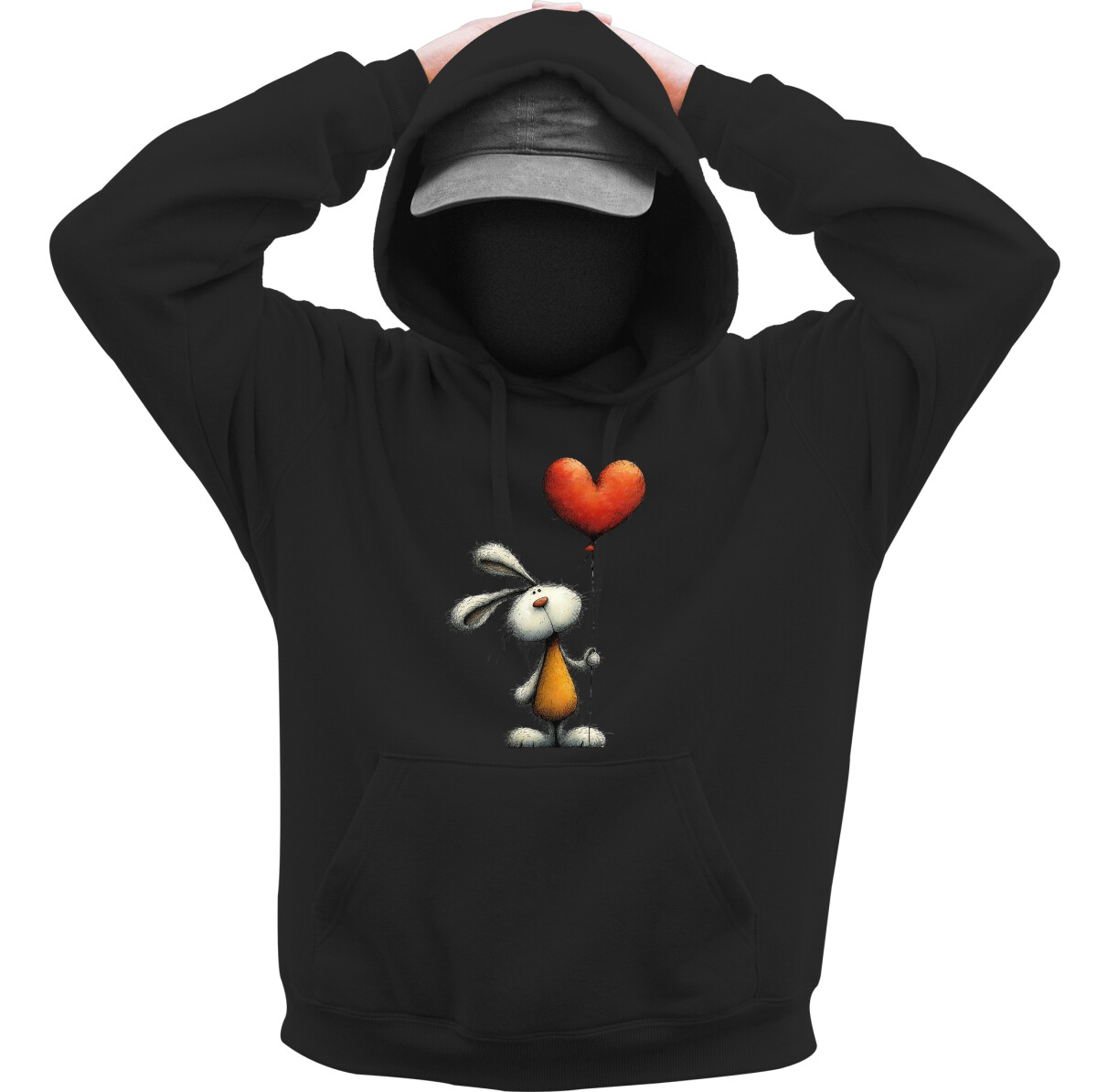 Kapucnis belebújós pulóver