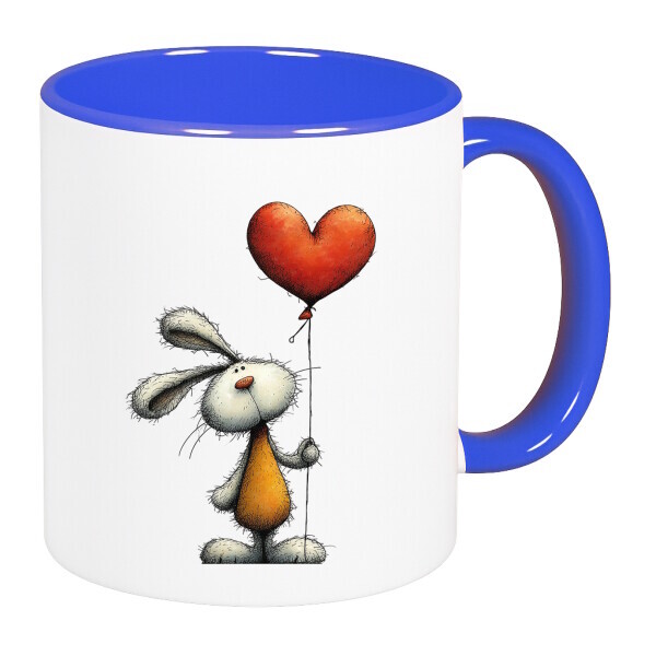 Színes fülű és belsejű bögre