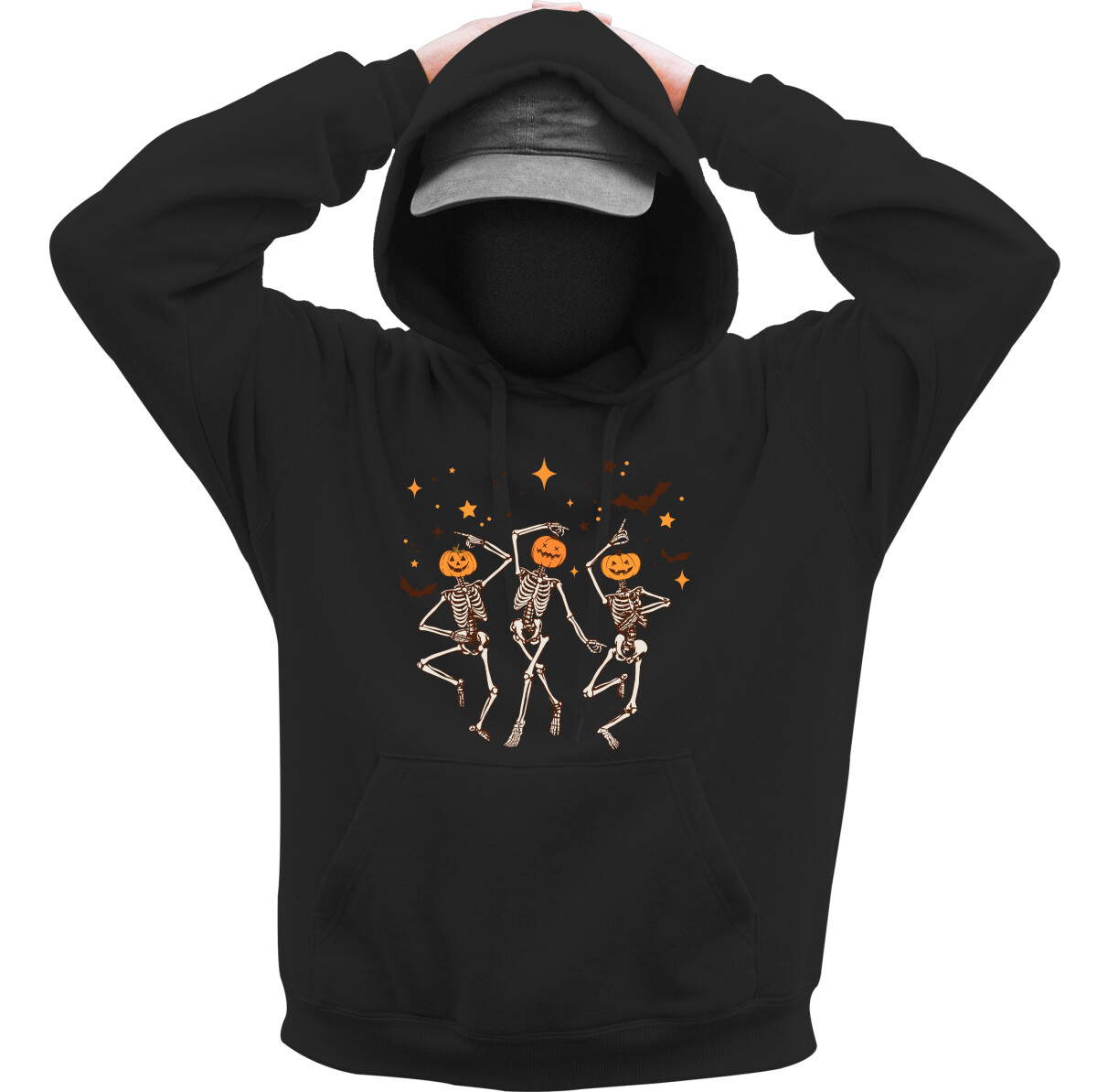 Kapucnis belebújós pulóver