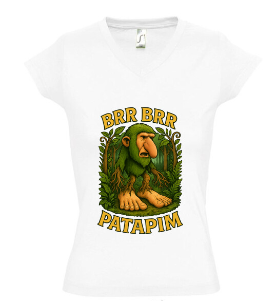 Női V nyakú póló